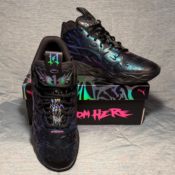 Men’s Puma LaMelo MB.04 "Reflections" basketball shoes in black-ravish 9.5 - Picture 6 of 17